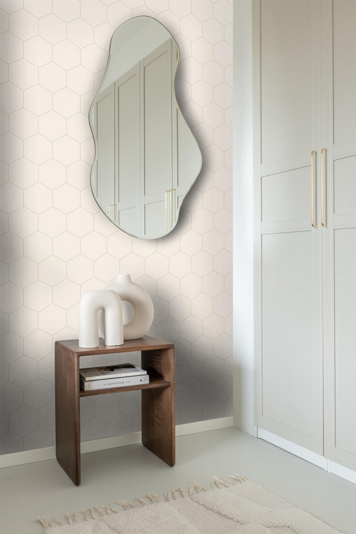 TAPETE Wabenmuster 53 cm x 10.05 m - Beige, Papier (53/1000cm) - ESTAhome