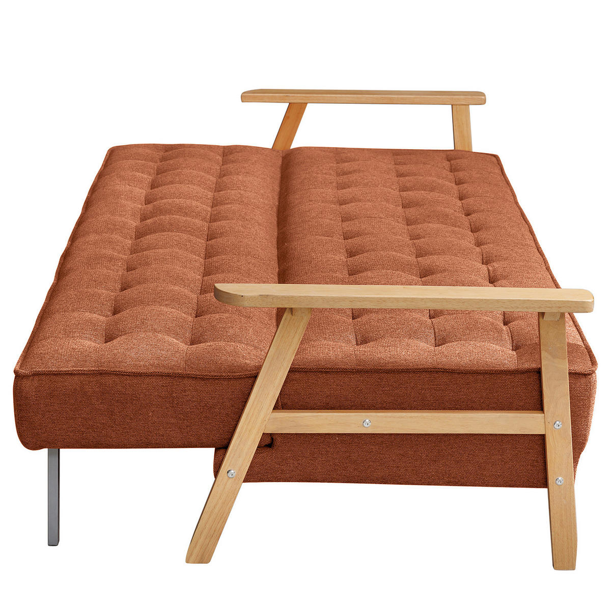 SCHLAFSOFA - Terracotta, Birkenholz/Textil (204/85/86cm) - home24