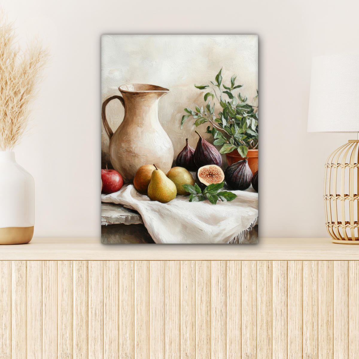 LEINWANDBILD Obst - Kräuter - Ländlich 30x40 cm - Naturfarben, Textil (30/40cm) - MuchoWow