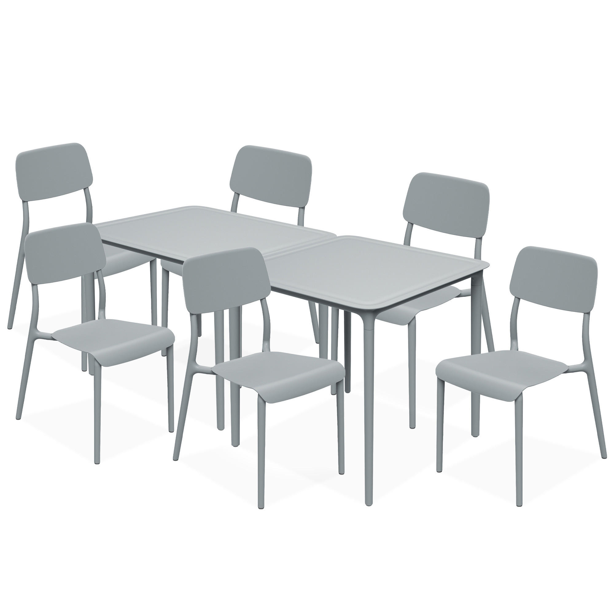 GARTENMÖBEL-SET GALIO, 8-tlg - Grau, Kunststoff - KONSIMO®
