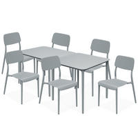 GARTENMÖBEL-SET GALIO, 8-tlg - Grau, Kunststoff - KONSIMO®