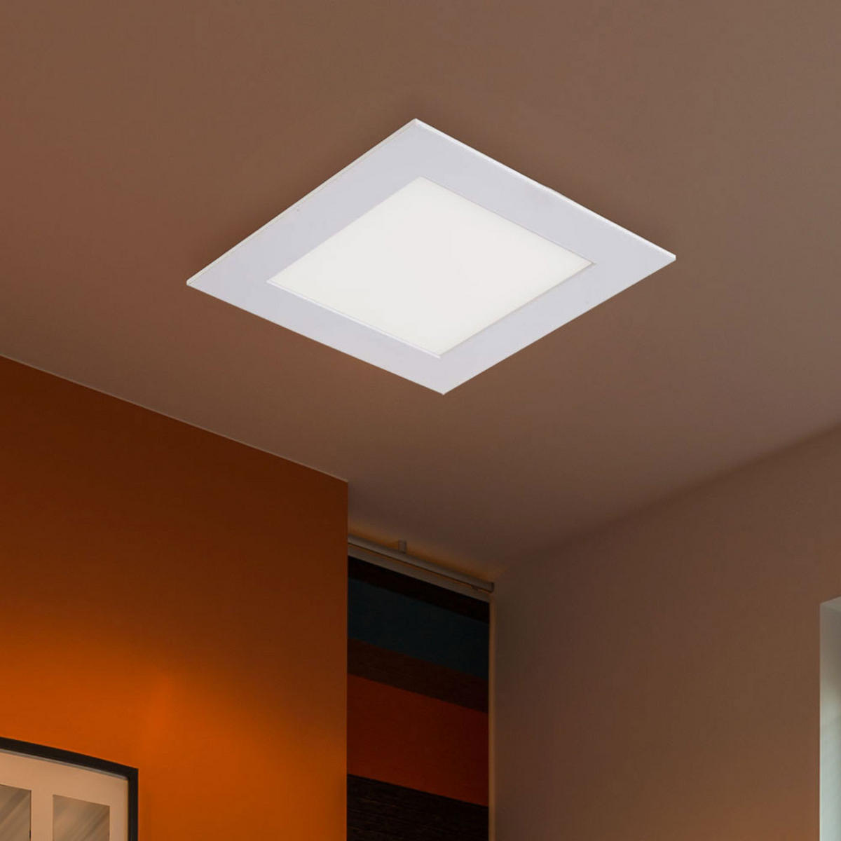 LED EINBAUPANEL Aluminium Kunststoff Weiß 2er Set - Weiß, Metall (12/12/2cm)