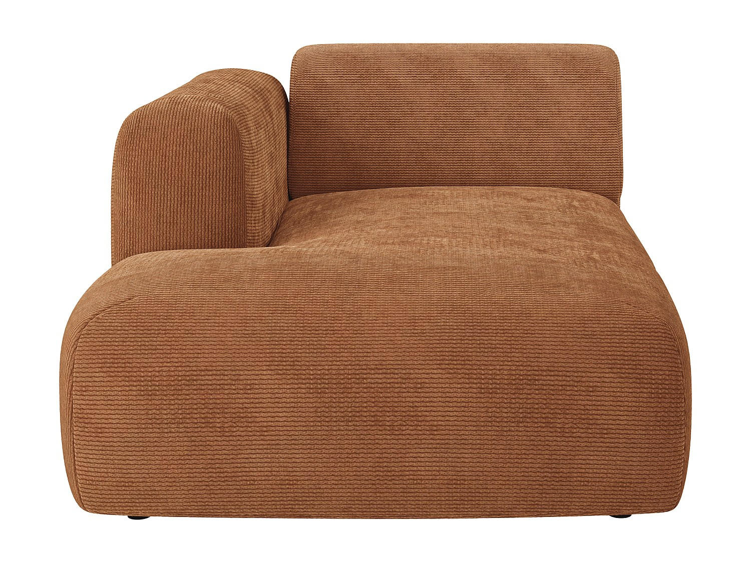RECAMIERE ohne Schlaffunktion - 1 Person - samt - terracotta Pogni - Terracotta, Textil (108/73/163cm) - Vente-Unique