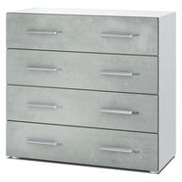 KOMMODE Pavos Beton Oxid Optik - Hellgrau, Holzwerkstoff (76/72/35cm) - Vladon