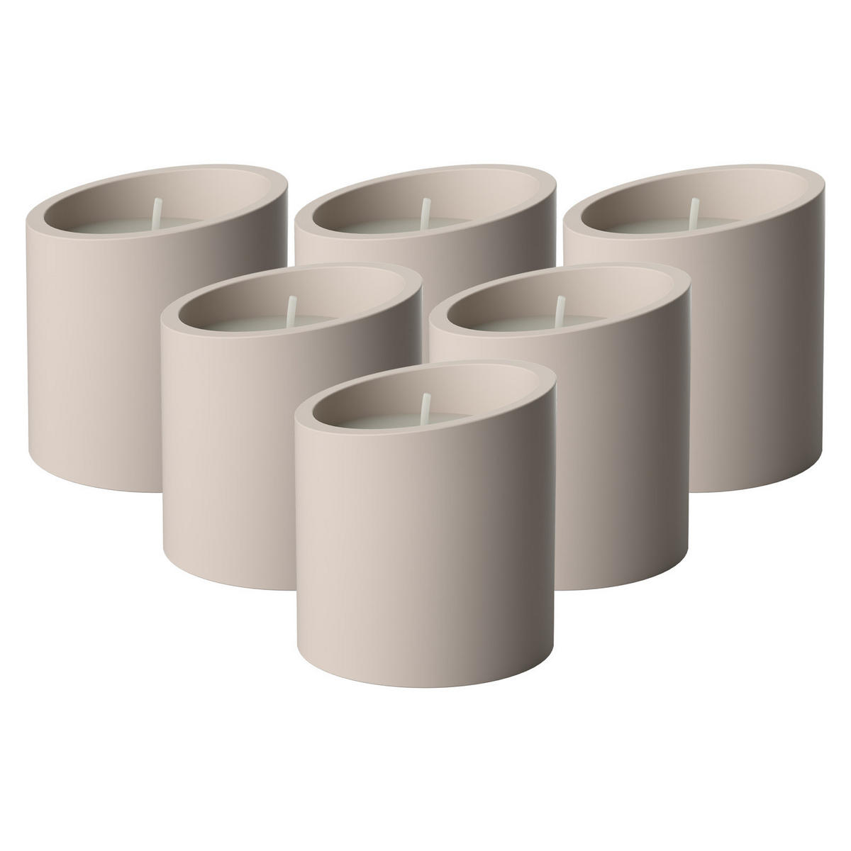DUFTKERZEN ENERGY New Moon Home beige ø 8,6 x 9,1 cm 6er Set - Beige, Stein (9.1cm) - Villeroy & Boch