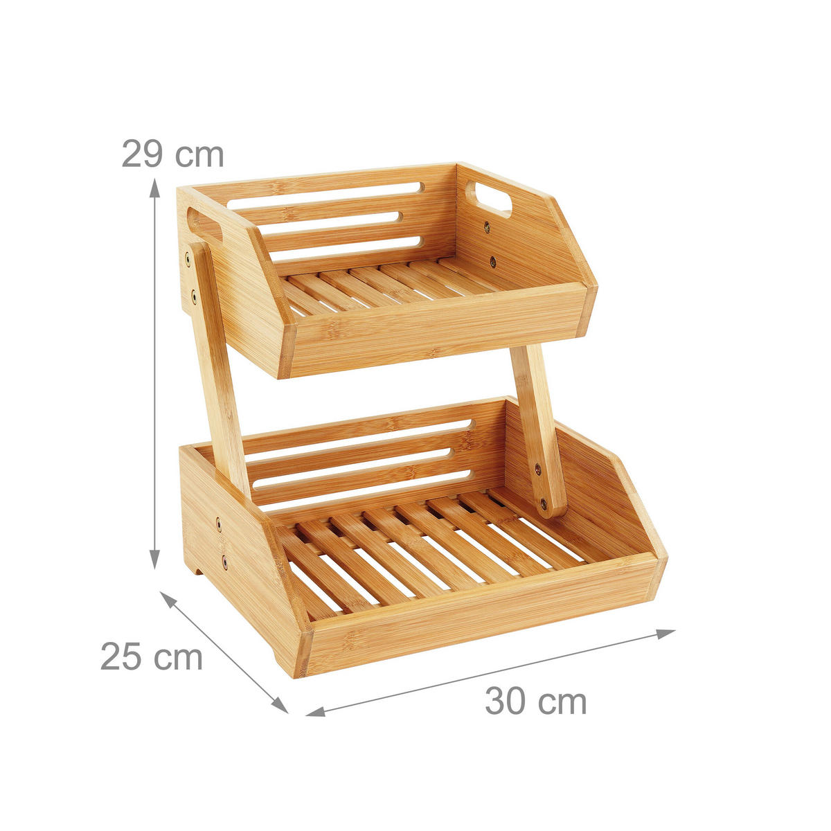 OBSTETAGERE - Hellbraun, Holz (29cm) - Relaxdays