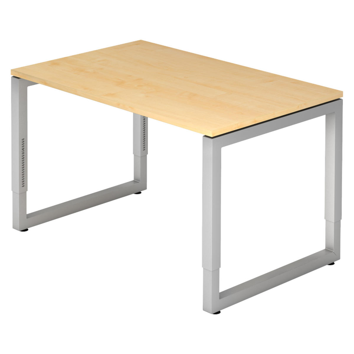 SCHREIBTISCH Serie-R 80/120/74 cm in Ahornfarben/Silberfarben - Silberfarben/Ahornfarben, Holzwerkstoff (80/120/74cm) - bümö