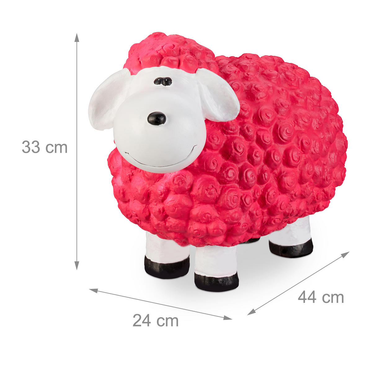 GARTENFIGUR Schaf - Multicolor, Keramik (24/33/44cm) - Relaxdays