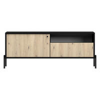 TV-LOWBOARD Raviero Schwarz / Artisan Eiche 150 cm - Beige/Schwarz, Holzwerkstoff/Metall (150/58/40cm) - Selsey