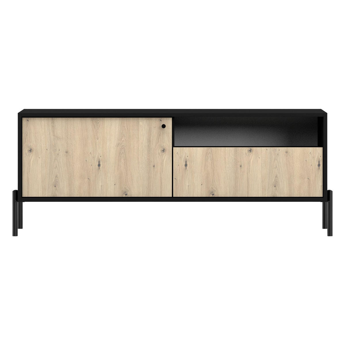 TV-LOWBOARD Raviero Schwarz / Artisan Eiche 150 cm - Beige/Schwarz, Holzwerkstoff/Metall (150/58/40cm) - Selsey