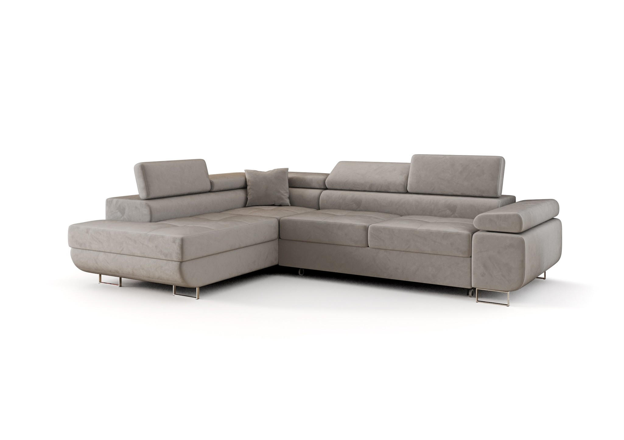 ECKSOFA Monaro Mit Schlaffunktion - Hellgrau, Holzwerkstoff/Textil (275/202cm) - Fun Möbel