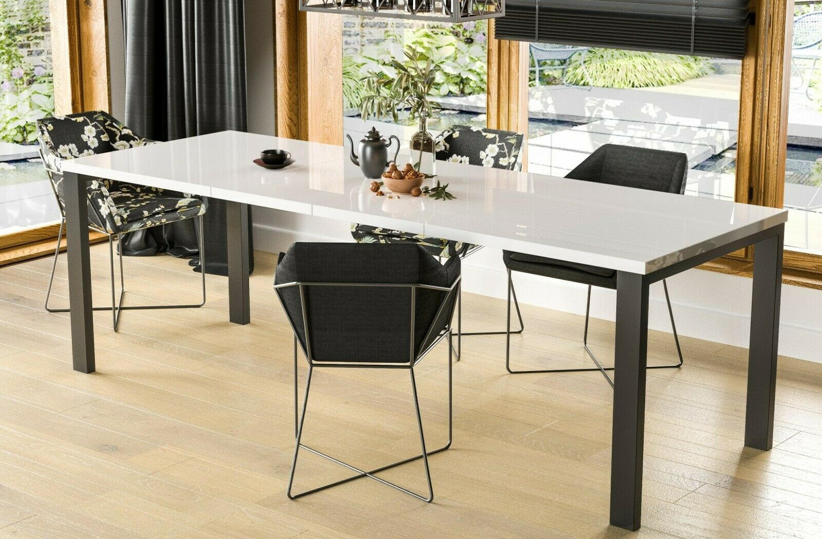 ESSTISCH Garant ausziehbar - Weiß Hochglanz, Holzwerkstoff (130/80/76cm) - Endo-Moebel