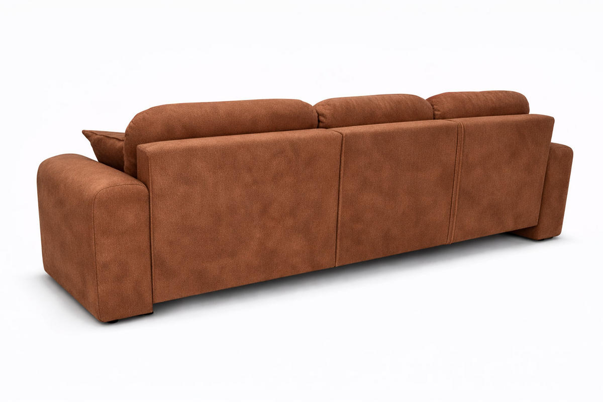 ECKSOFA Mit Schlaffunktion Und Bettkasten, Sofa L-Form Bingo L, Veloursstoff Salvador, Dunkelbraun, Links - Dunkelbraun, Holz (250/142cm) - Kaiser Möbel