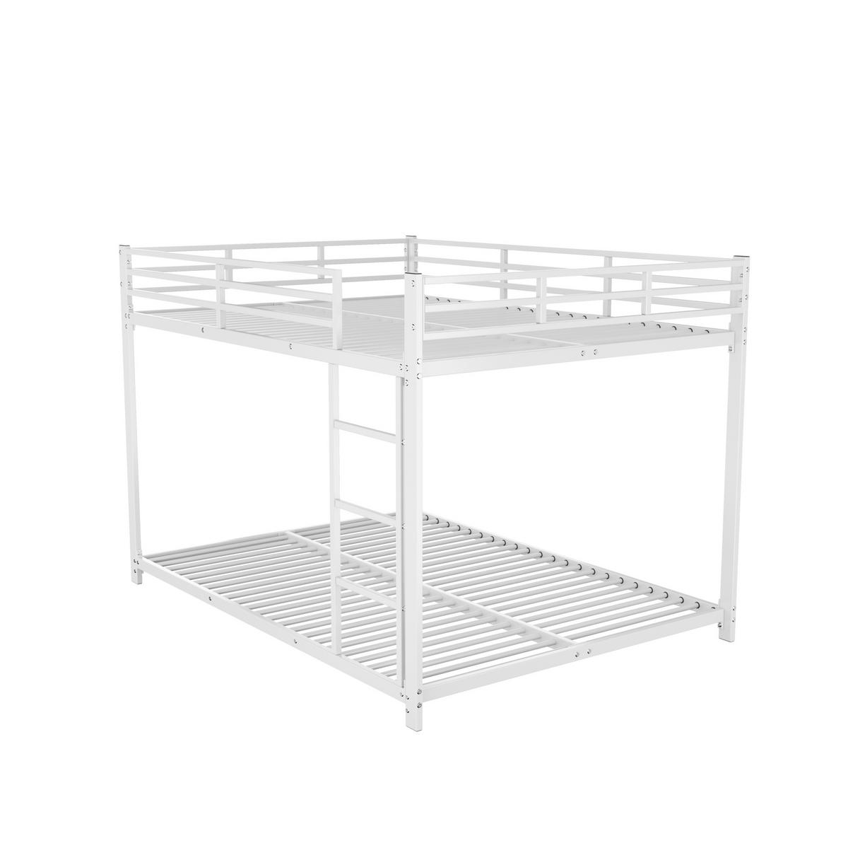 ETAGENBETT 140/200 cm aus Metall in Weiß – platzsparend und stabil - Weiß, Metall (140/200cm) - BEAOK