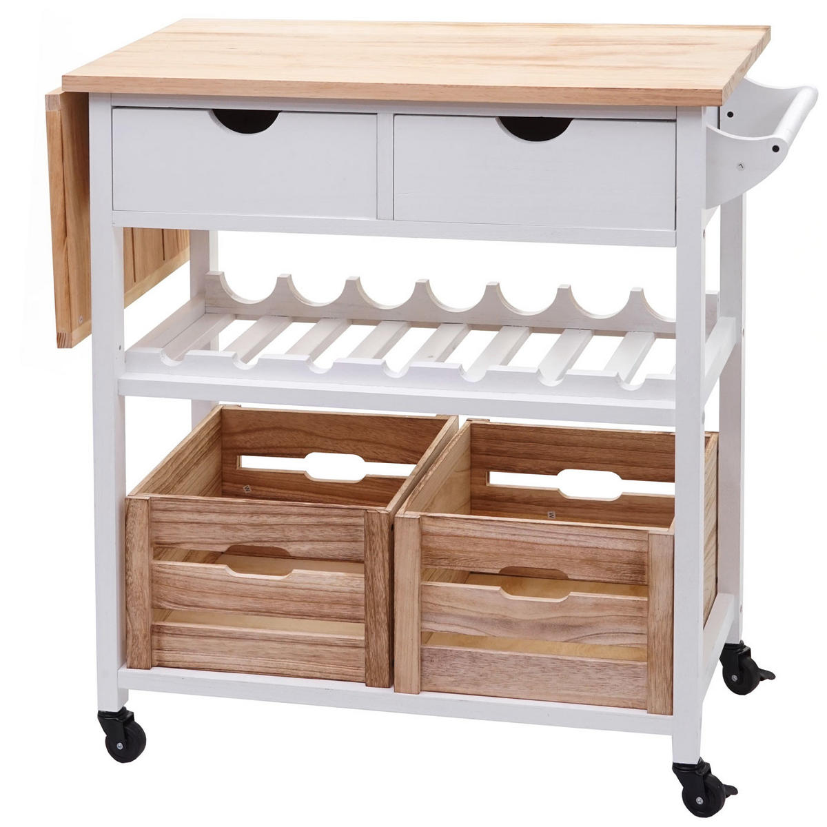 SERVIERWAGEN Weiß, Buche Dekor - Buchefarben/Weiß, Holz (119/89/89cm) - MCW