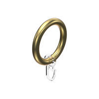 RUNDRINGE MIT FALTENHAKEN FÜR GARDINENSTANGEN 28 mm Ø, Messing-farbig, Packung 10 Stück - Messingfarben, Kunststoff (28cm) - INTERDECO