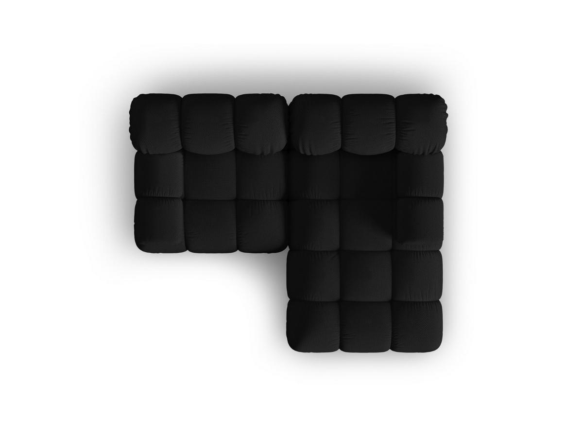 ECKSOFA modular rechts Bellis aus 3D-Stoff schwarz 3 Sitzplätze - Schwarz, Textil (155/188cm) - Micadoni