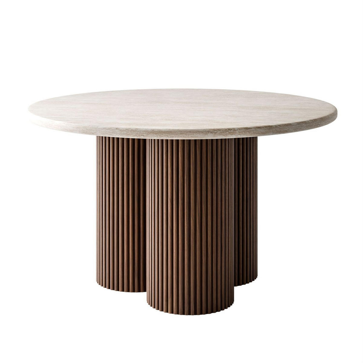 COUCHTISCH CANYON mit gerilltem Untergestell - Nussbaumfarben, Holzwerkstoff (80/80/46cm) - Lookway