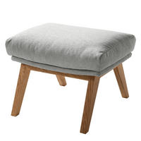 POLSTERHOCKER - Eichefarben/Hellgrau, Eichenholz/Textil (54/41/41cm) - home24