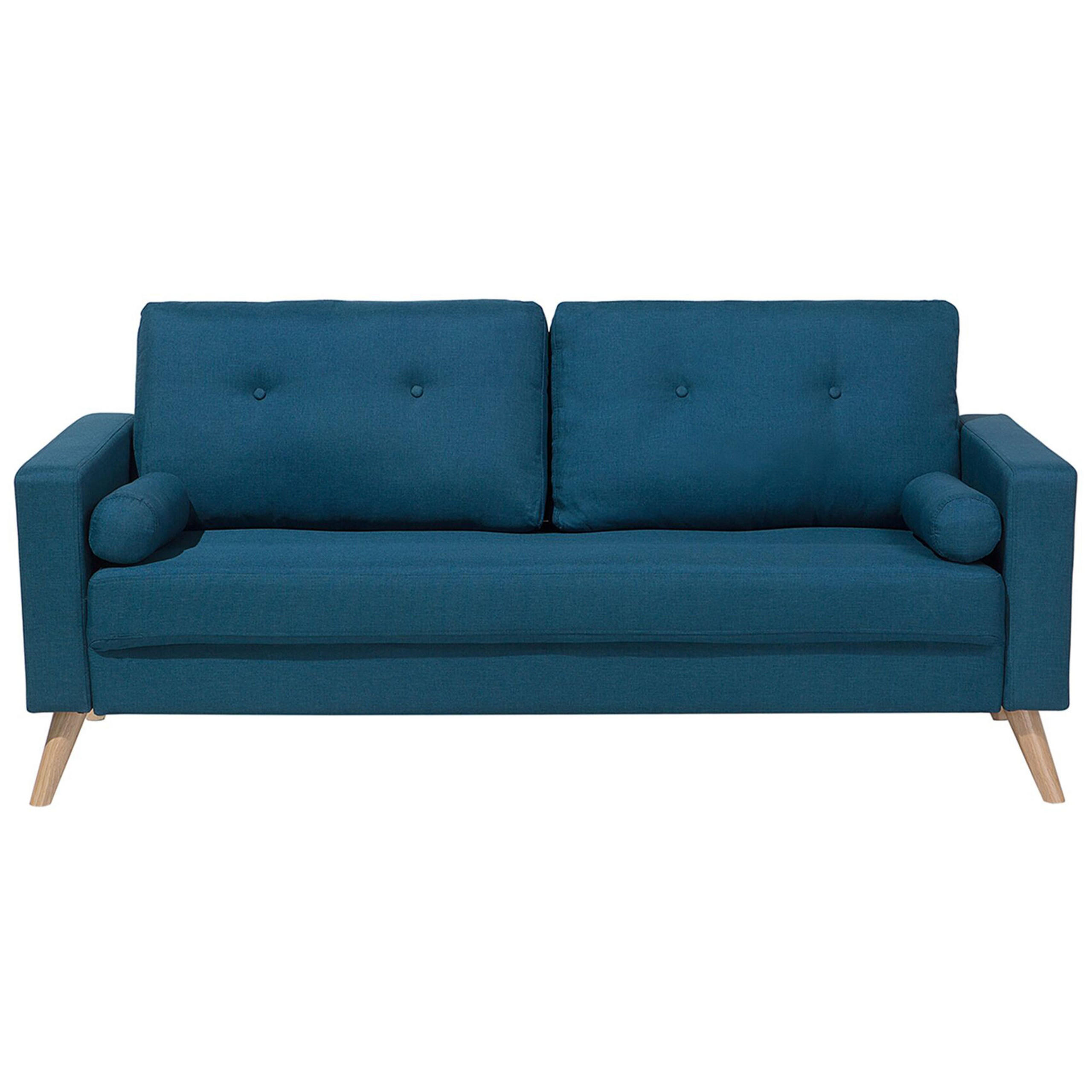 2-SITZER-SOFA Polyester Blau Kalmar - Hellblau, Textil (182/88/74cm) - Beliani