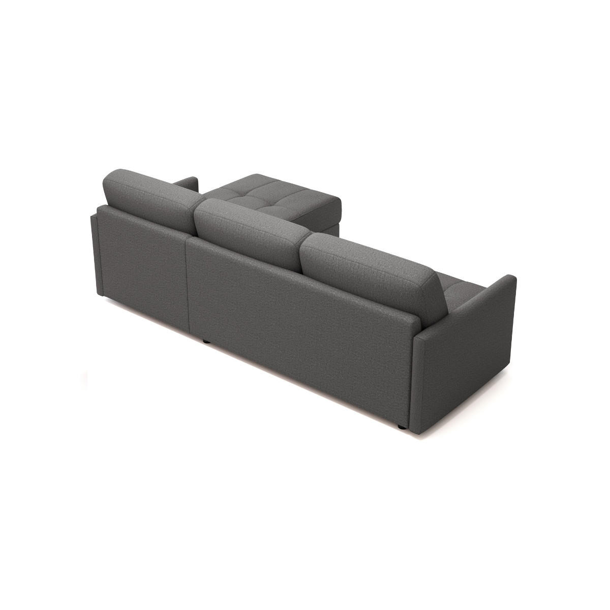 ECKSOFA mit schlaffunktion3-sitzer aus grauem stoff belluno 260/150/87 cm - Dunkelgrau, Textil (150/87/260cm) - Calicosy