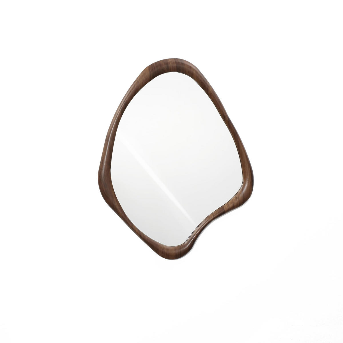 SPIEGEL braun, asymmetrisch, 75 × 60 cm, mit Holzrahmen - Braun, Glas/Holz (59/2.5/75cm) - Hometopia
