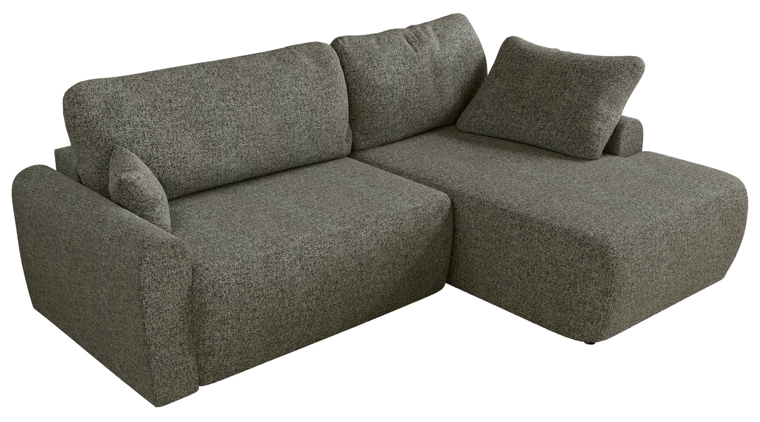 ECKSCHLAFSOFA CUBO L Grau Struktur - rechts - Schwarz/Grau, Kunststoff/Textil (187/273cm) - MKS