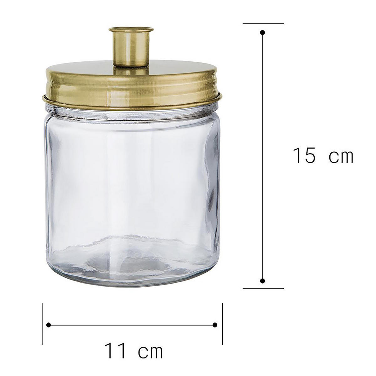 KERZENHALTER (4er Set) Candle Jar - Goldfarben, Glas (11/15/11cm) - Butlers