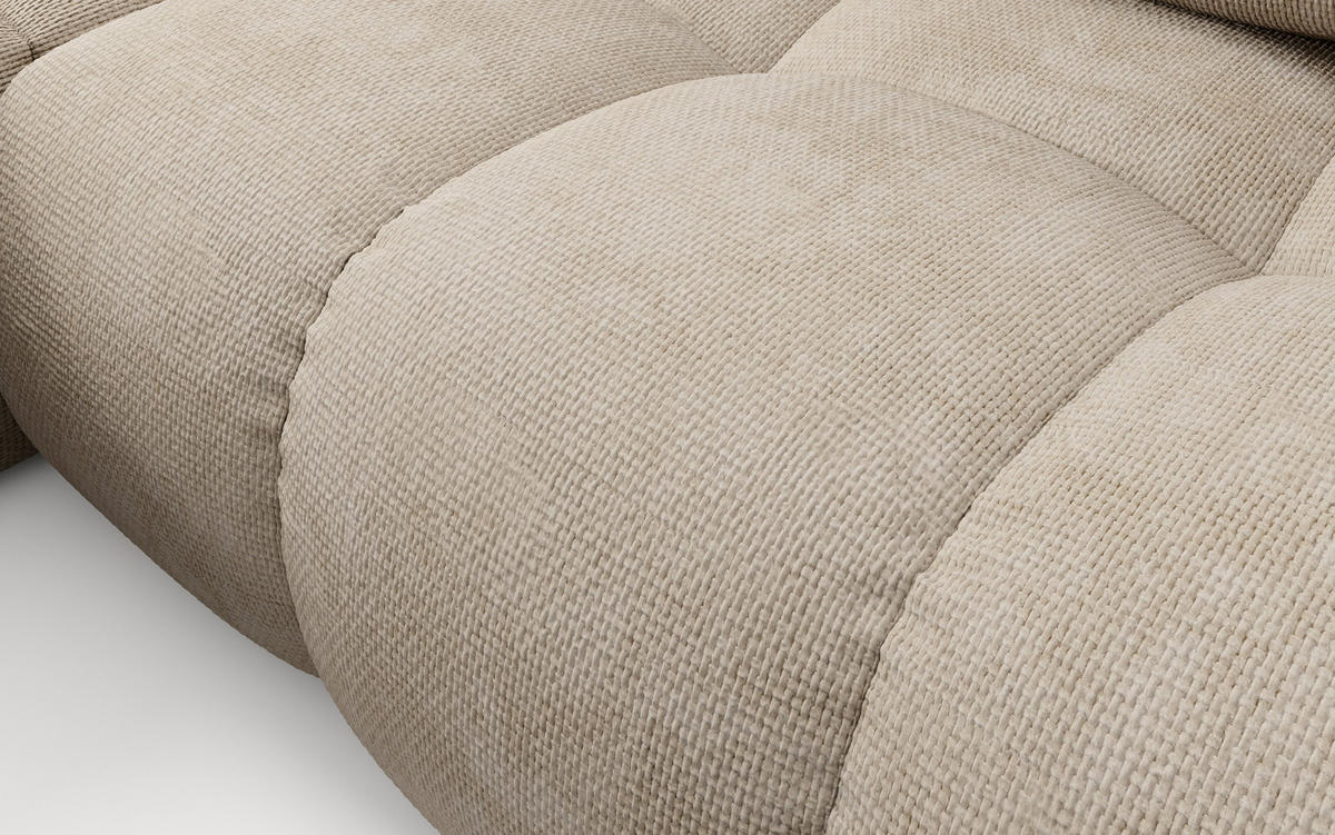 ECKSOFA DUCA L-S Beige Chenille mit Schlaffunktion - Sandfarben, Holz (266.5/266.5cm) - MASSENO