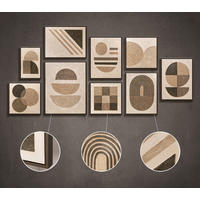 GEMÄLDE Ausgewogenheit der Linien Schattenfugenrahmen Grau 9-teilig - Grau, Holz (160/80cm) - YS-art gallery