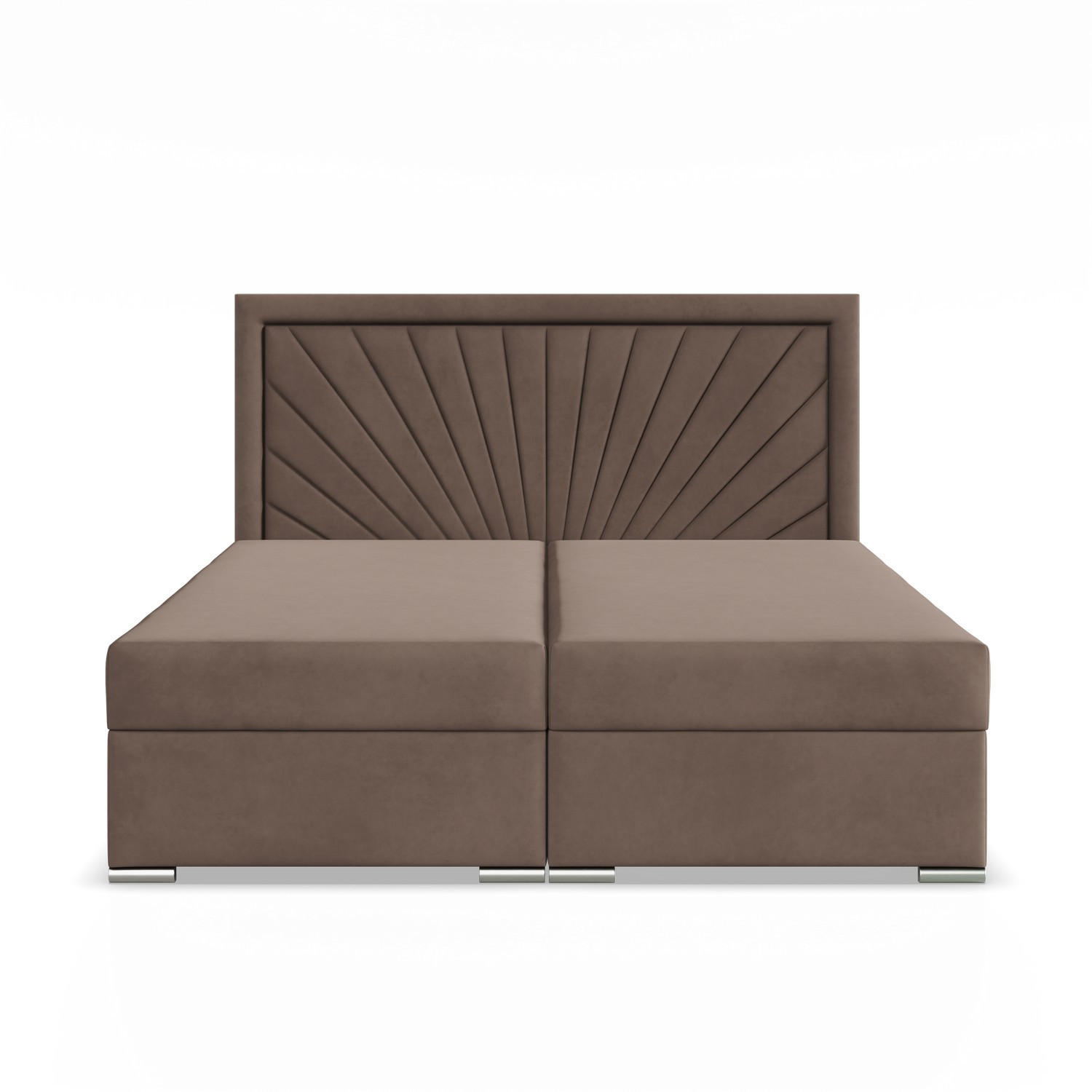 BOXBETT MIT KOPFTEIL 140x200 VICENZA, Braun - Braun, Textil (140/200cm) - Mebligo