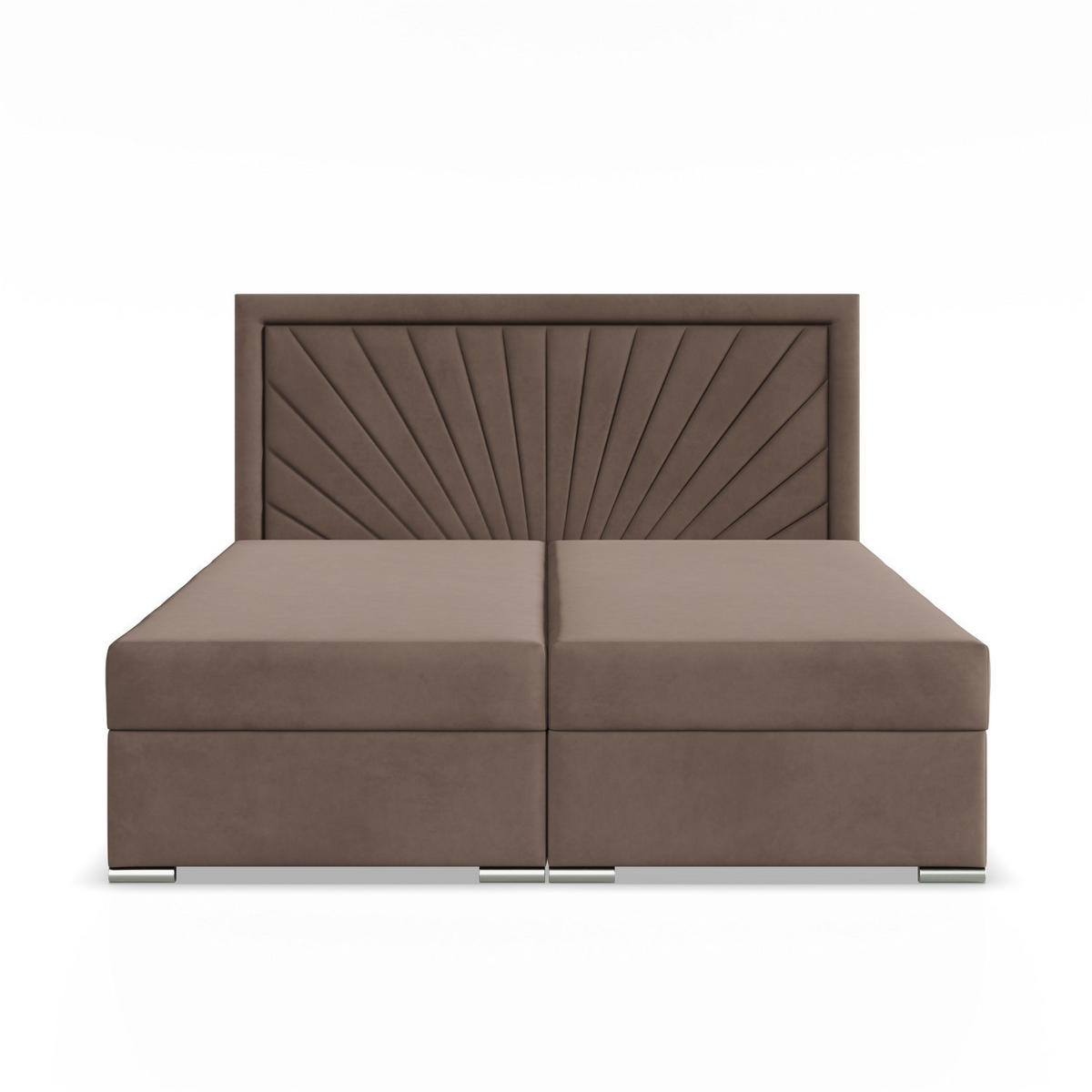 BOXBETT MIT KOPFTEIL 140x200 VICENZA, Braun - Braun, Textil (140/200cm) - Mebligo