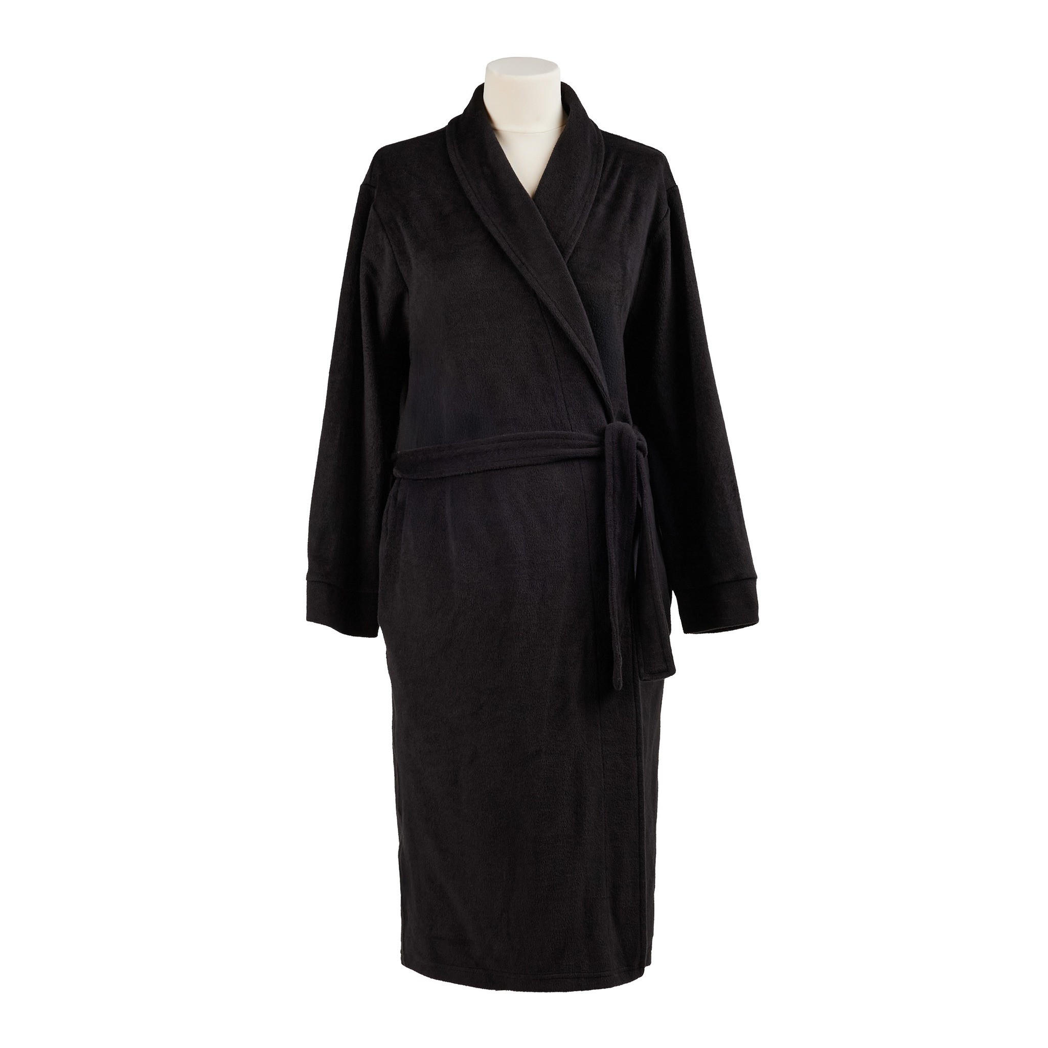 BADEMANTEL MIT BAUMWOLLE Polina - Schwarz, Textil (Einheitsgrößenull) - home&you