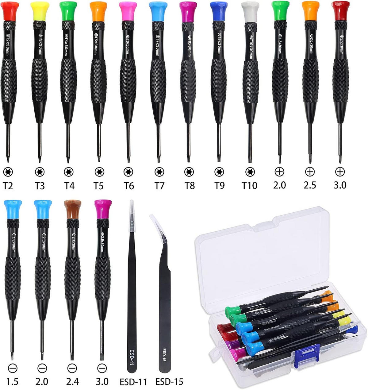 SCHRAUBENDREHER-SET-DIY,18-TEILIGES Set - Schwarz, Metall (14.4/8.4/3.3cm) - LIBRATON