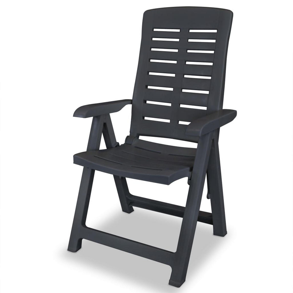 GARTENSTÜHLE Verstellbare 2er Set Kunststoff Anthrazit - Anthrazit, Kunststoff (60/108/61cm) - vidaXL