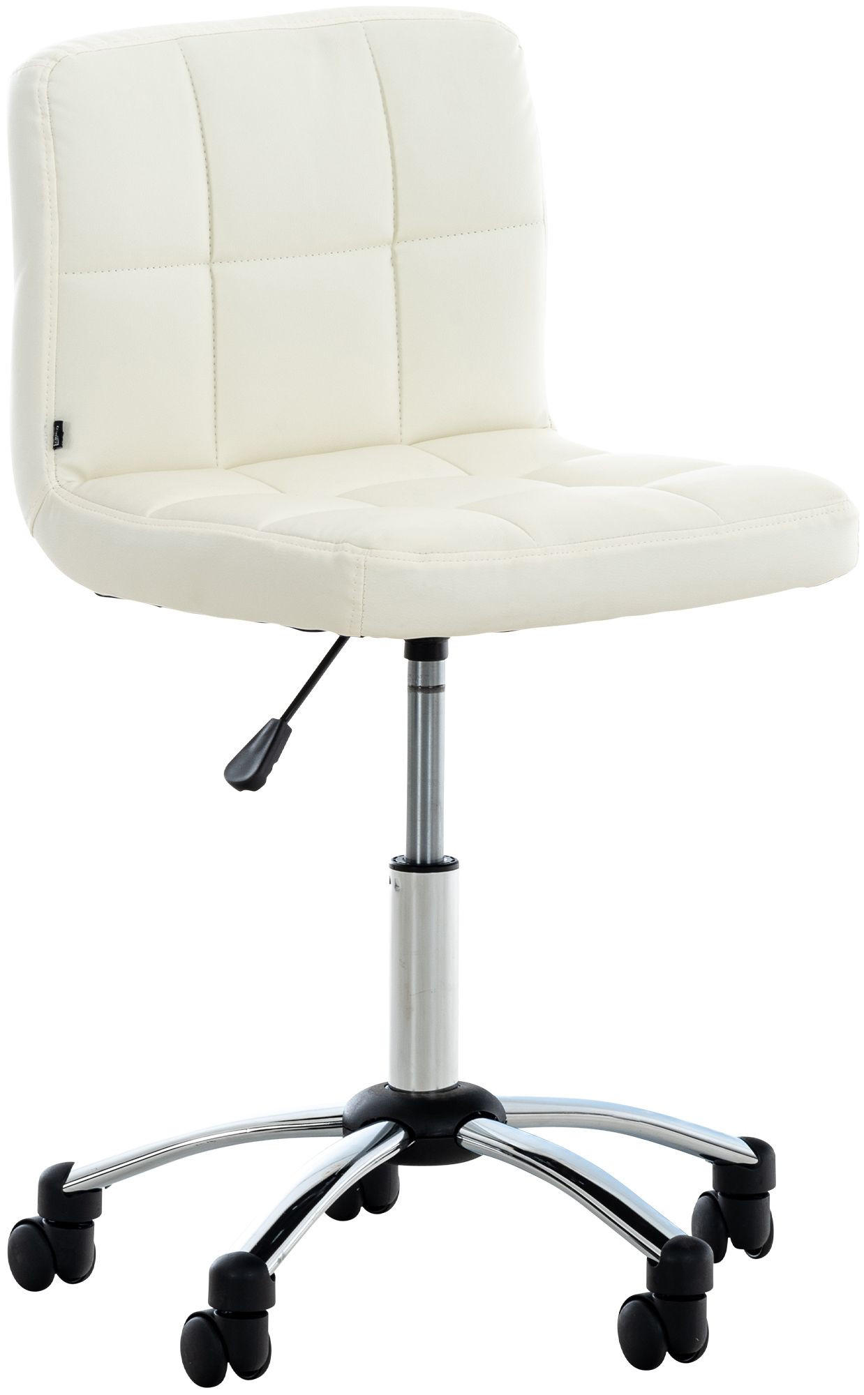 DREHSTUHL Lederlook weiß - Chromfarben/Weiß, Textil/Metall (53/76/51cm) - CLP