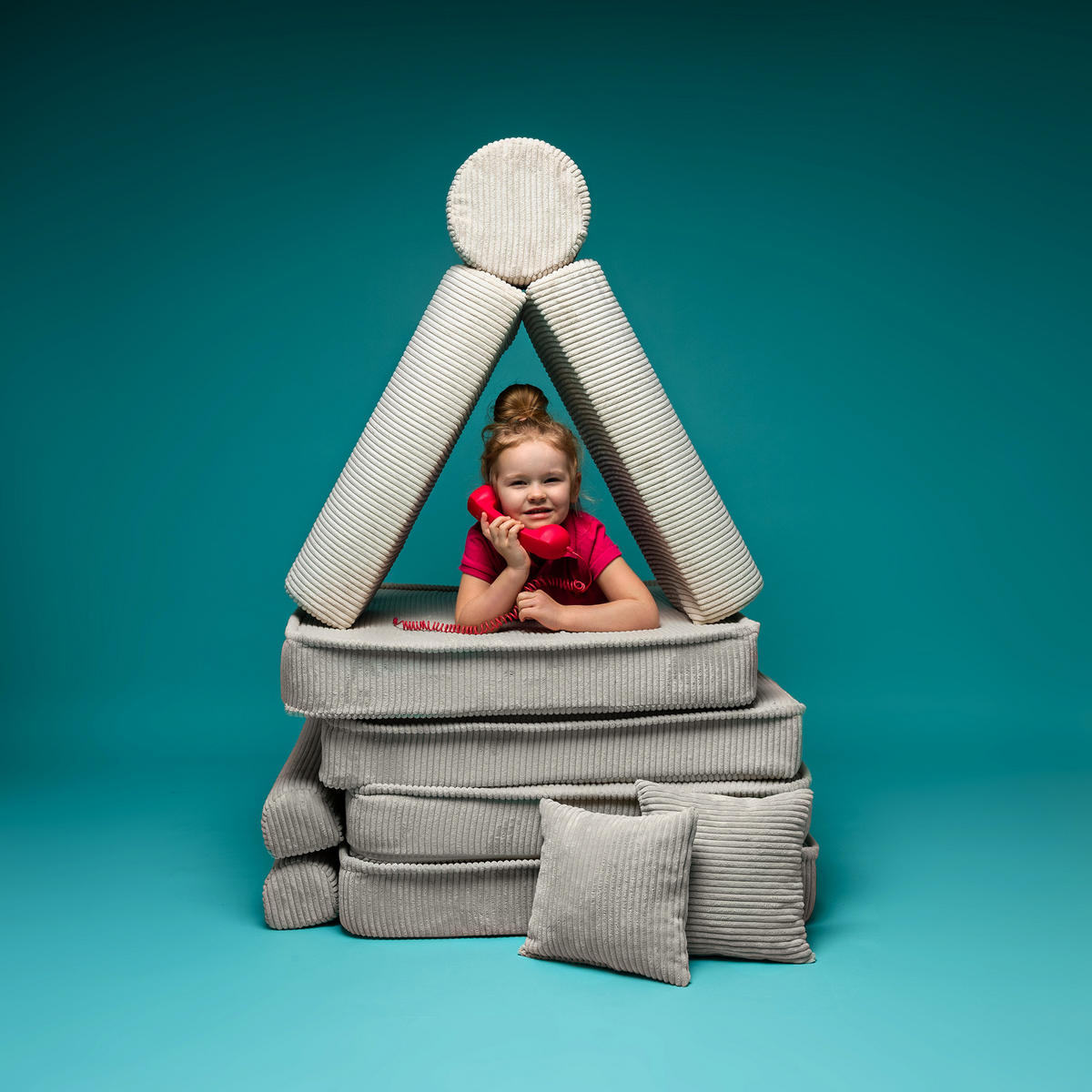 KINDERSOFA, Aesthetic, Cord, Ecru - Ecru, Textil (160/48/80cm) - MeowBaby