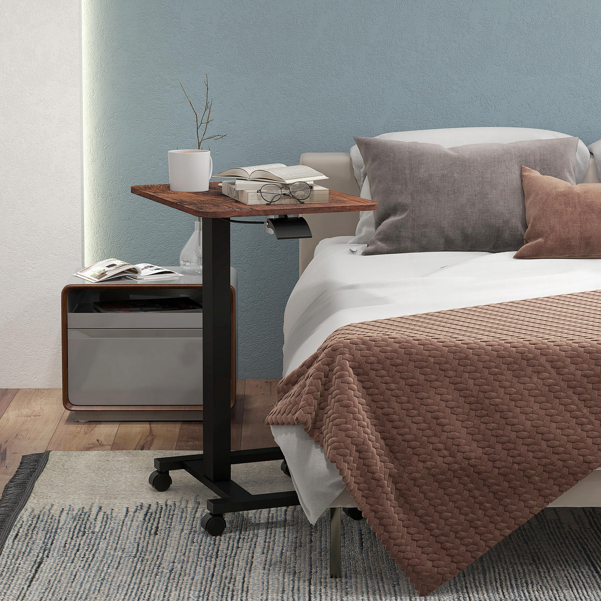 HÖHENVERSTELLBARER Schreibtisch, Braun - Braun, Kunststoff (65/48/108cm) - Vinsetto