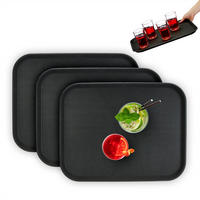 3xSERVIERTABLETT - Schwarz, Kunststoff (46/2/35cm) - Relaxdays