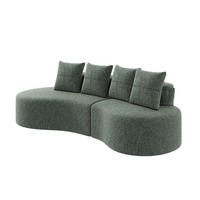 SOFA mit 4 Kissen, Becherhalter & Seitentaschen,Chaiselongue Sofa,Grün - Grün, Textil (240/63/109cm)