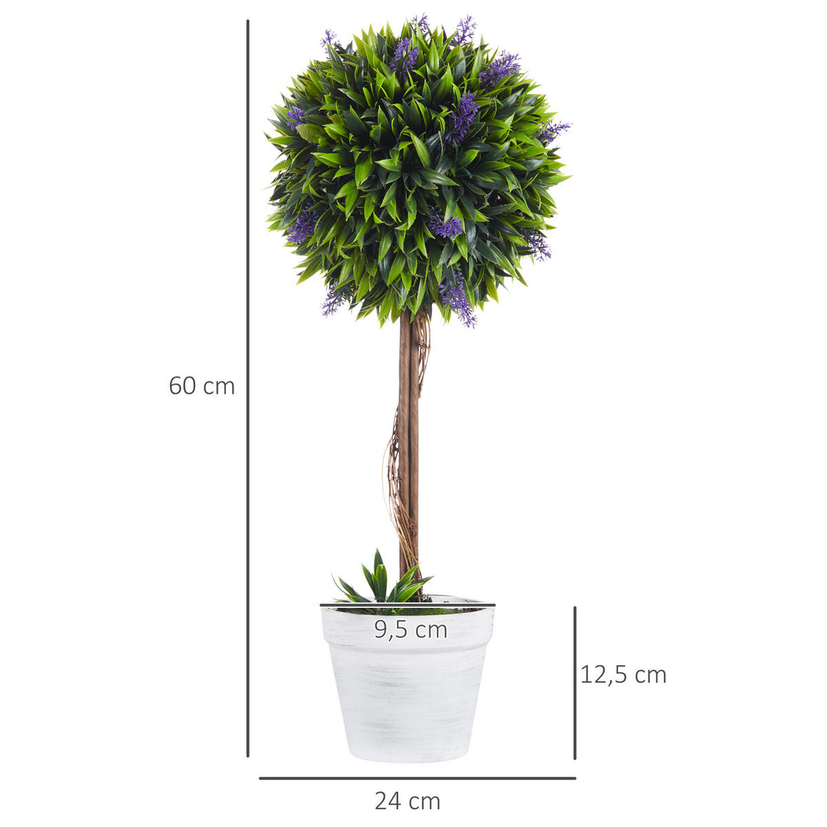 KÜNSTLICHE Pflanzen, PE, Kunststoff Grün - Grün, Kunststoff (60cm) - HOMCOM