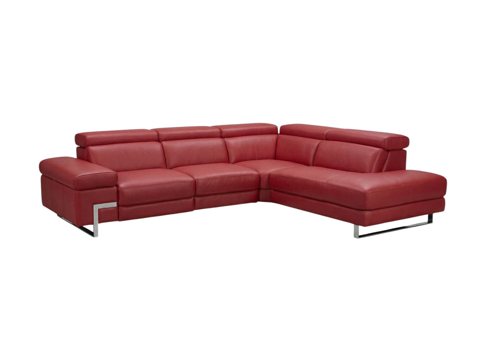 ECKSOFA Opera Echtleder Rot - Rot, Leder/Metall (269/218cm)