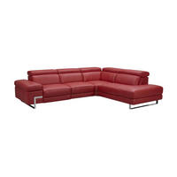 ECKSOFA Opera Echtleder Rot - Rot, Leder/Metall (269/218cm)