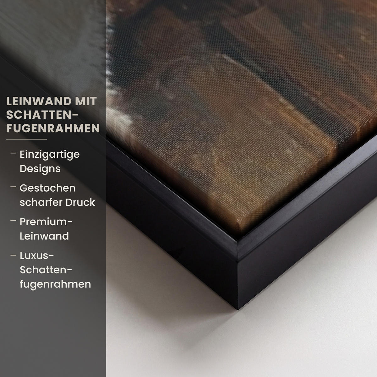 LEINWAND Bilder mit Rahmen - Töpfe - Kräuter - Holz - 80x120 - Terracotta, Textil (80/120cm) - MuchoWow