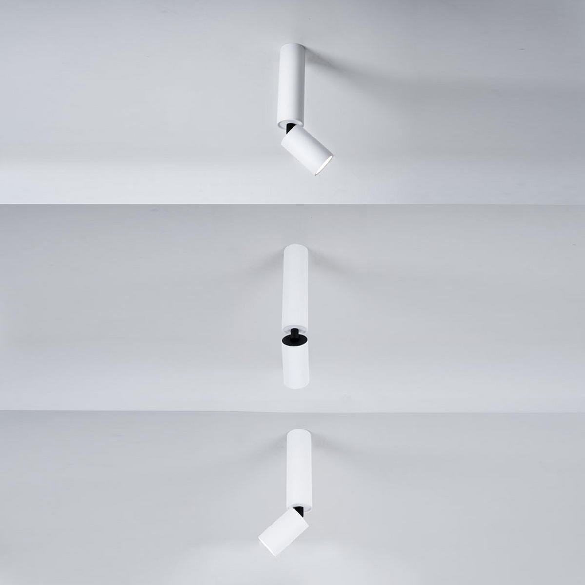 LED DECKENLEUCHTE Aluminium Weiß Schwenkbar - Weiß, Metall (4.5/4.5/23cm) - Globo Lighting