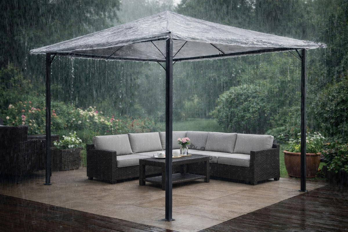 PAVILLON Schutzhaube 3x3m Transparent Nizza - Transparent, Kunststoff (300/1/300cm) - QUICK STAR