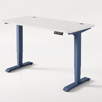 SCHREIBTISCH Elektrisch Höhenverstellbarer HomePro 140x70cm Blau/Weiß mit Memory-Funktion, Anti-Kollisions Technologie - Blau/Weiß, Holzwerkstoff (70/140/62cm) - Desktronic