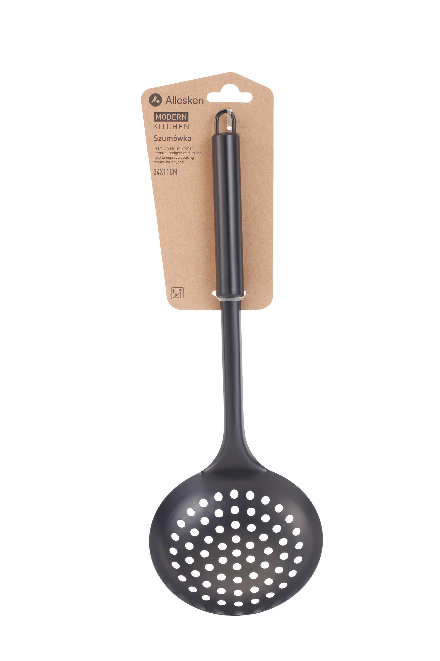 ABSEIHLÖFFEL Modern Kitchen Schwarz 34/11/2 cm Metall - Schwarz, Metall (34cm) - Mondex