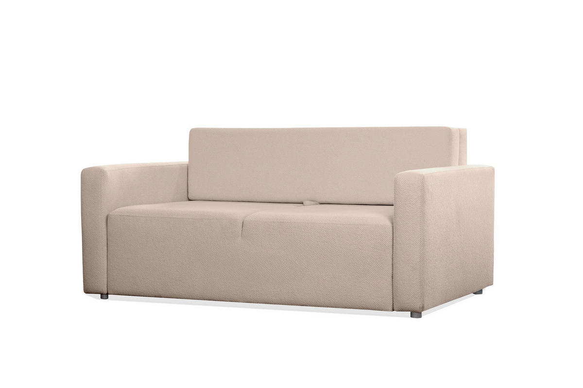 SOFA Mira Beige, Zweisitzer Sofa, mit Schlaffunktion - Beige, Holzwerkstoff/Textil (170/99/114cm) - Bettso
