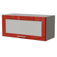 KLAPPHÄNGESCHRANK Brerra W4BS/80 WKF Grau / RAL 3002 karminrot Hochglanz 80 / 32,5 / 36cm - Rot/Grau, Holz/Holzwerkstoff (80/36/32.5cm) - Feldmann-Wohnen